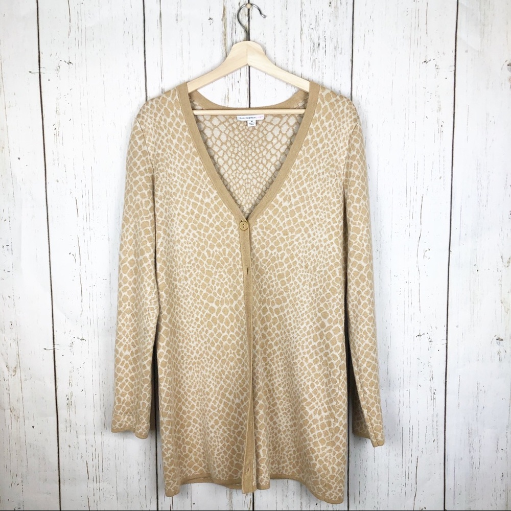 Isaac Mizrahi Cheeta Print Cardigan Sweater